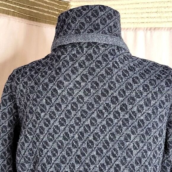 CHIARAMENTE Wool Abstract Black and Gray Sweater Cardigan Small - Picture 5 of 7